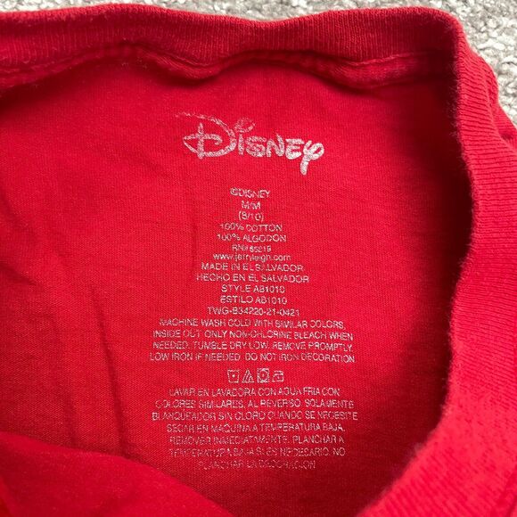 Disney Minnie Mouse Graphic T-Shirt Womens Medium Red Crew Neck Cotton Mom Tee - Picture 4 of 8